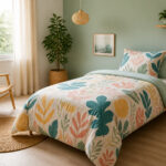 Housse de couette 140x200 cm motif floral