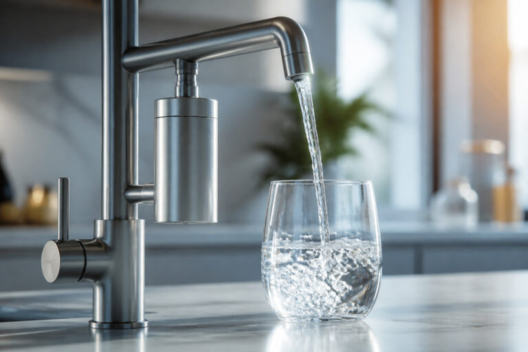 Robinet moderne avec eau pure