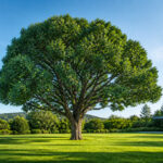 Arbre majestueux dans un jardin moderne