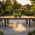 Table de jardin moderne en bois et aluminium